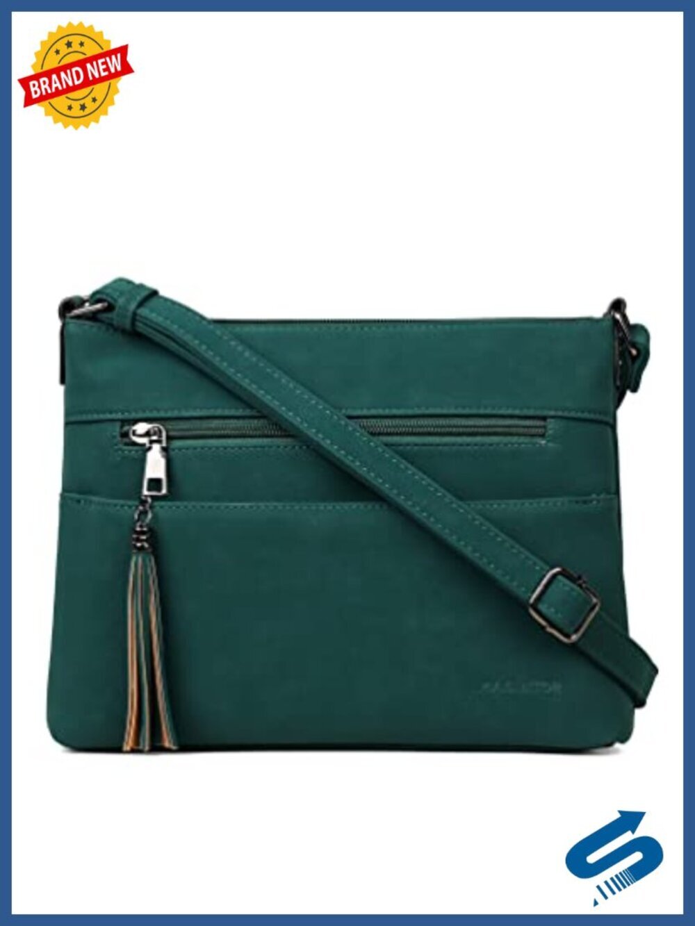 Lightweight Crossbody Bag with Tassel, Faux Leather Shoulder Purse, Medium